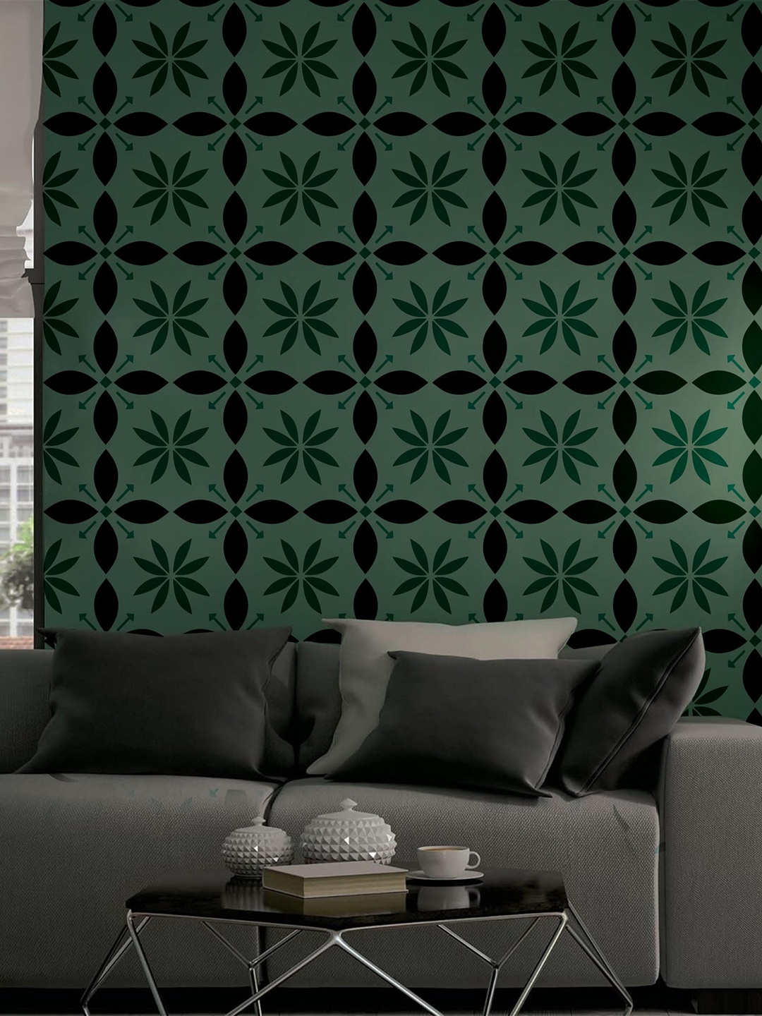 

KAYRA DECOR White Aster Design Wall Painting Stencil