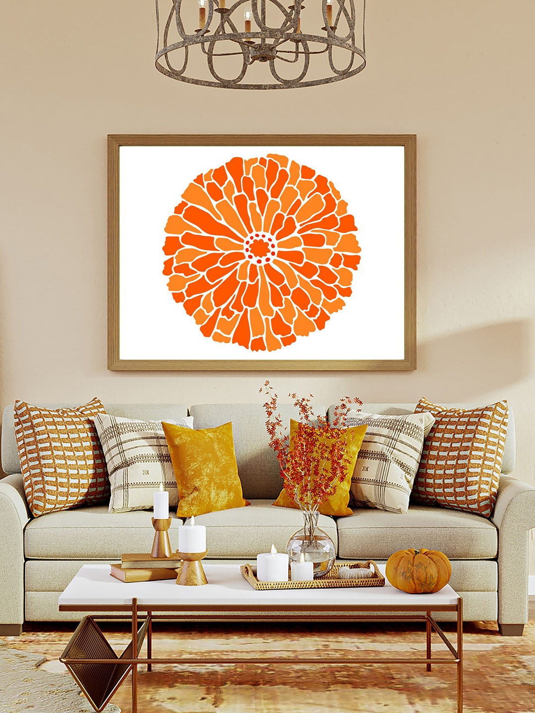 KAYRA DECOR White Dahila Flower Wall Painting Stencil