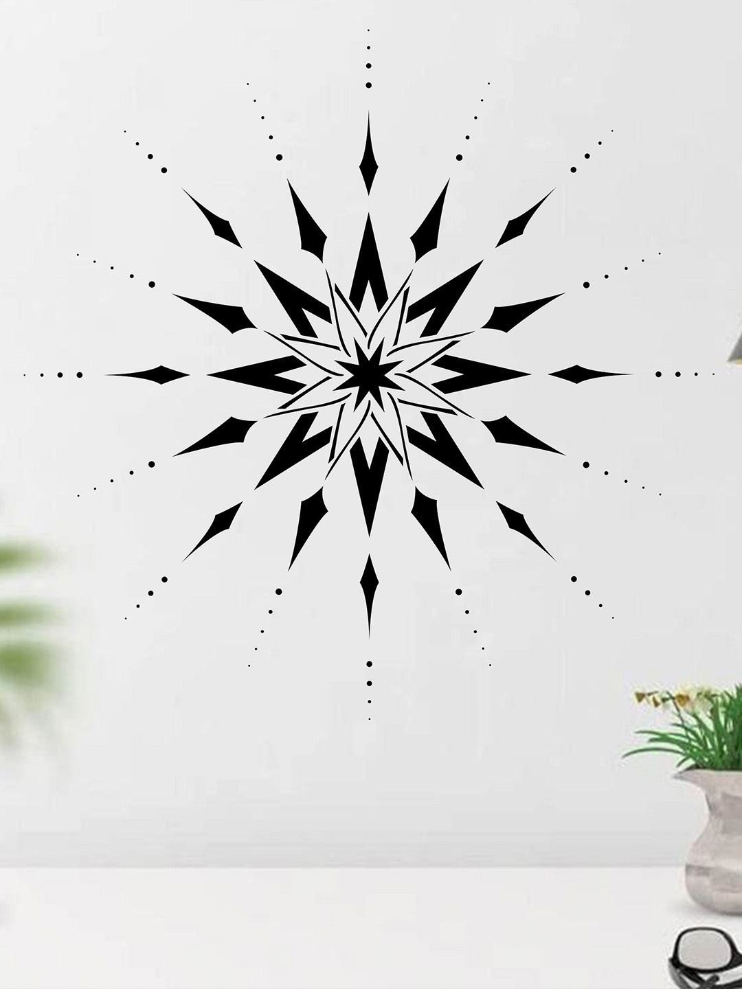 

KAYRA DECOR White Starburst Design Wall Painting Stencil