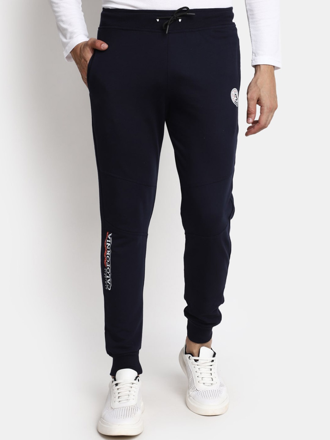 

V-Mart Men Mid-Rise Joggers, Blue