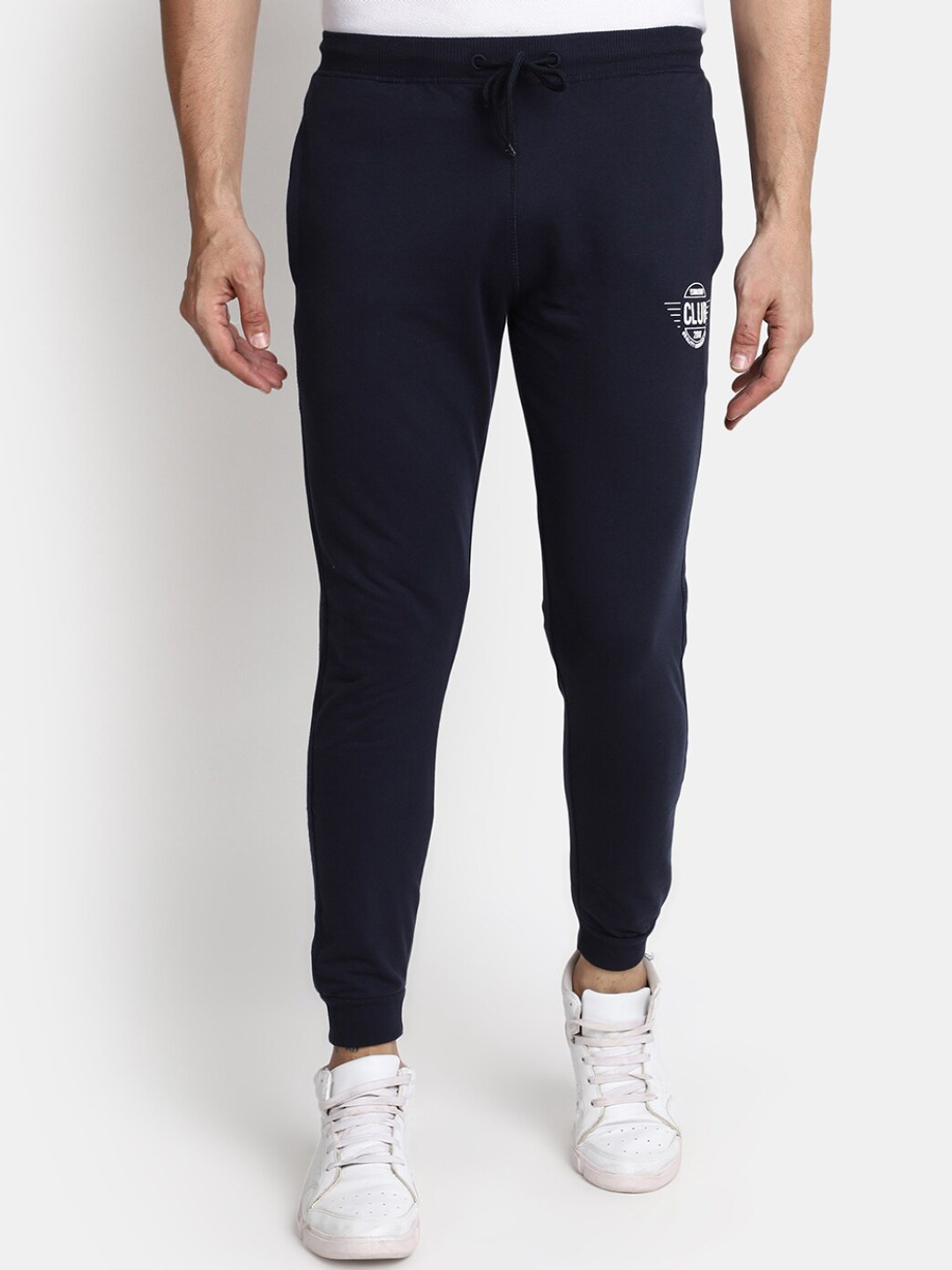 

V-Mart Men Mid Rise Cotton Joggers, Blue