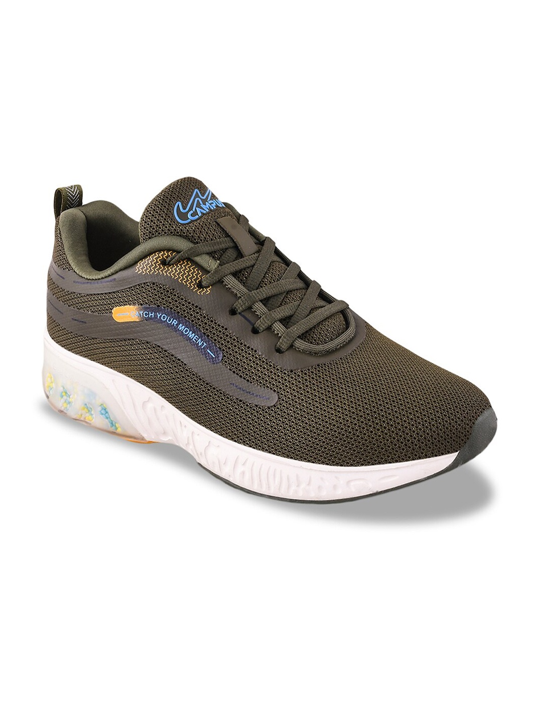 

Campus Men Mesh Running Sports Shoes, Olive