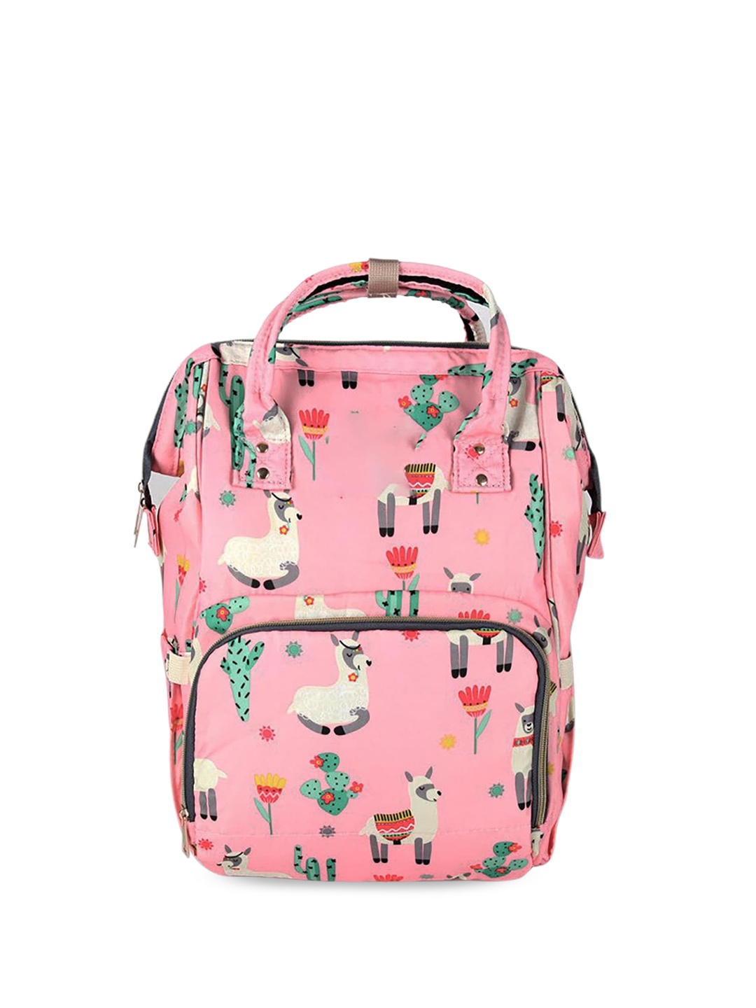 

HOUSE OF QUIRK Kids Printed Diaper Bag, Pink