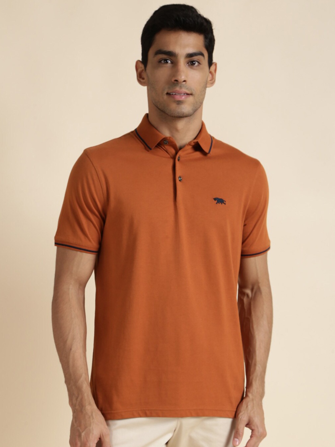 

Andamen Polo Collar Cotton T-shirt, Orange