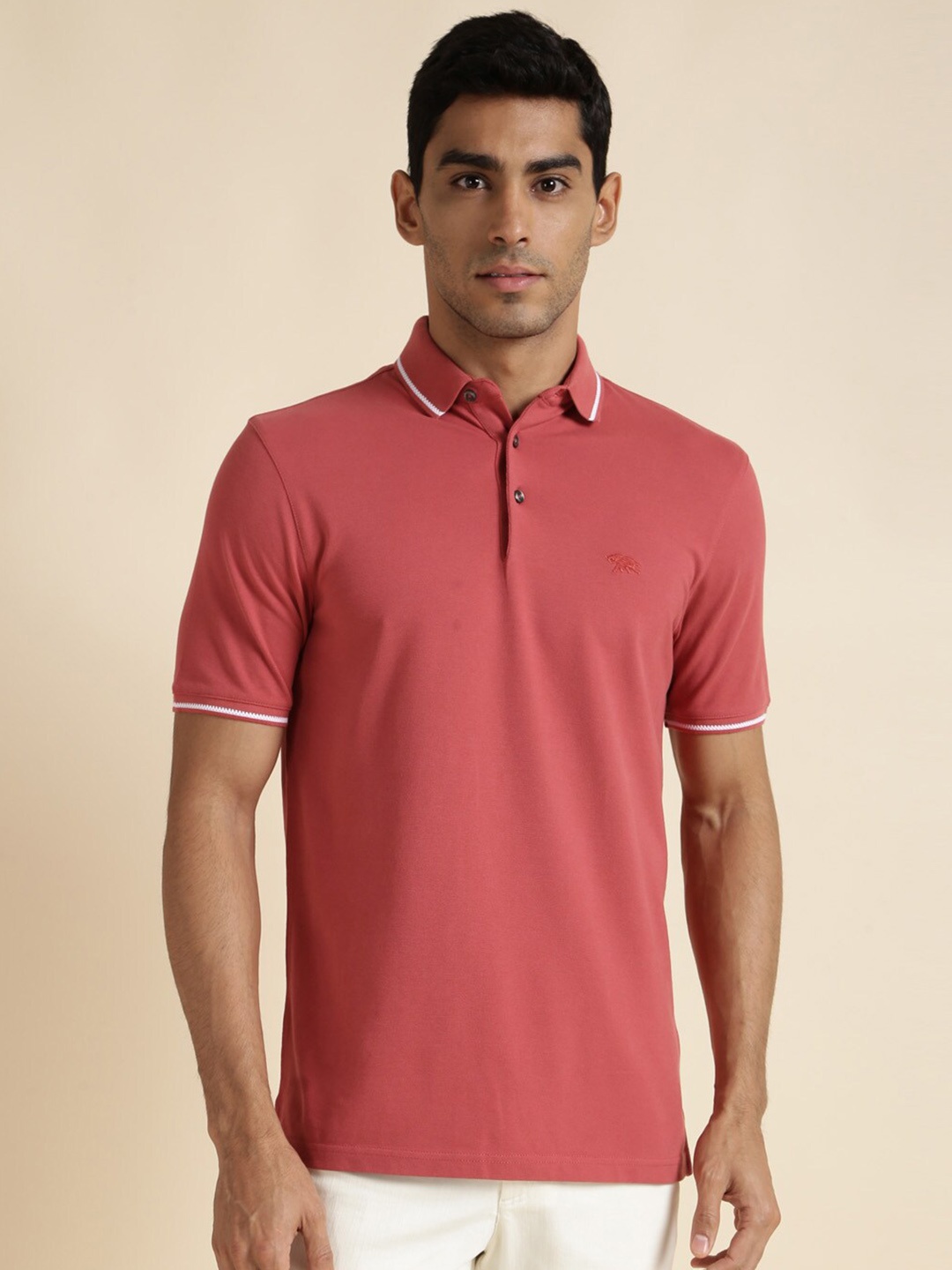 

Andamen Polo Collar Cotton T-shirt, Red