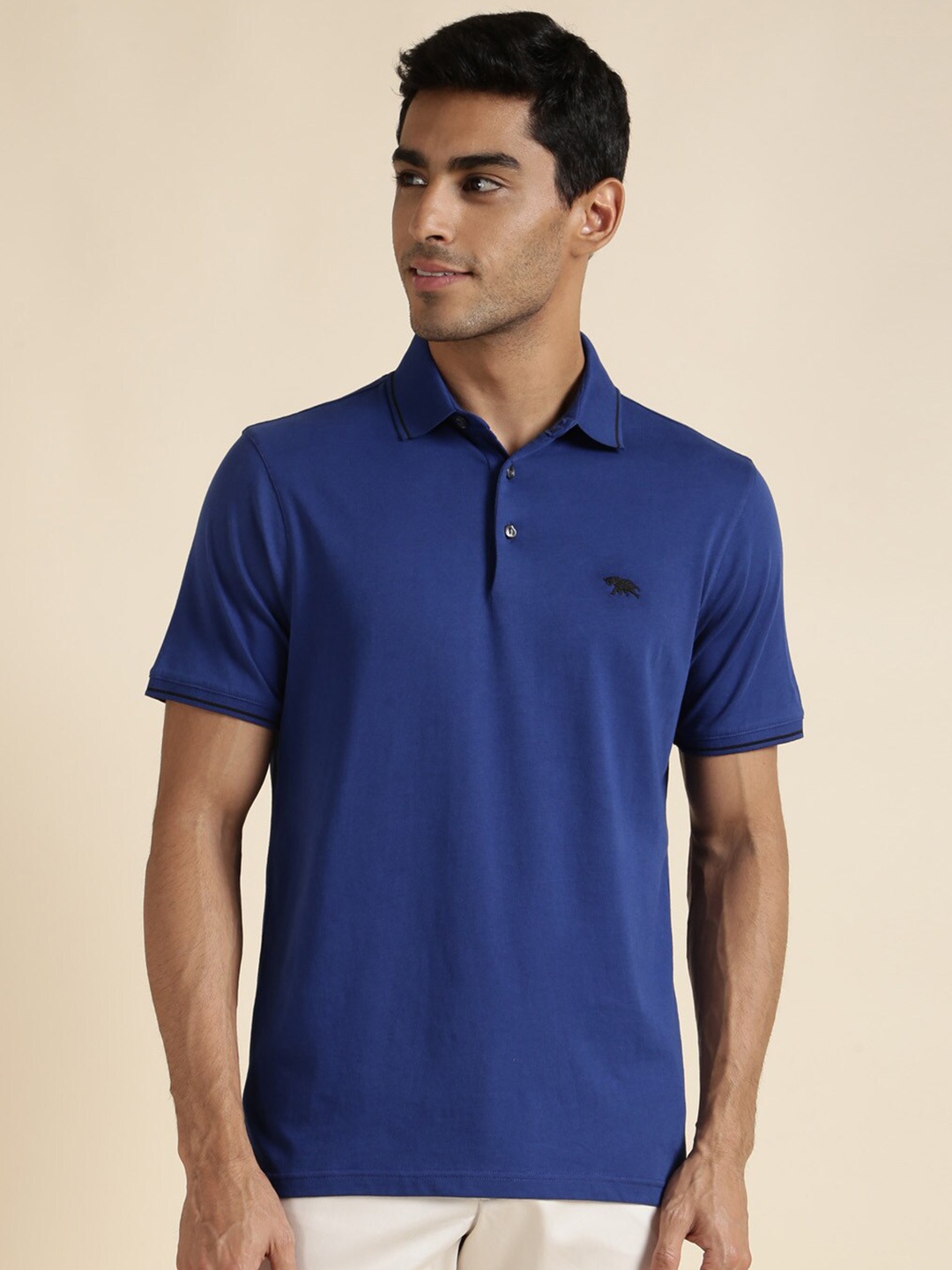 

Andamen Polo Collar Cotton Casual T-shirt, Blue