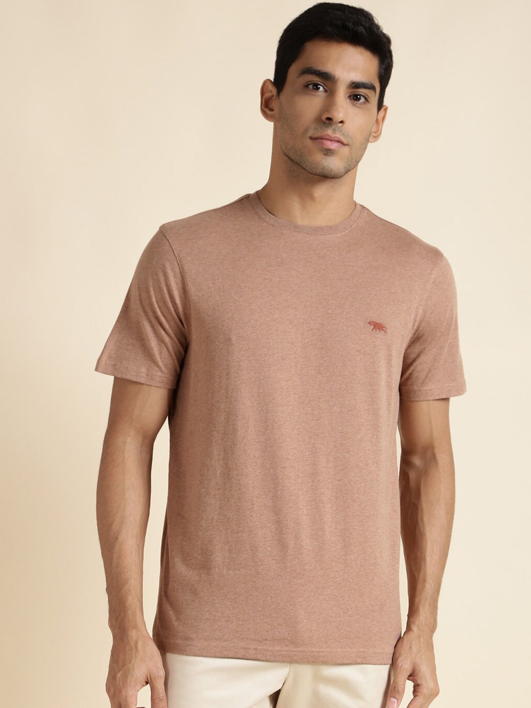 

Andamen Round Neck Short Sleeves Cotton T-shirt, Khaki