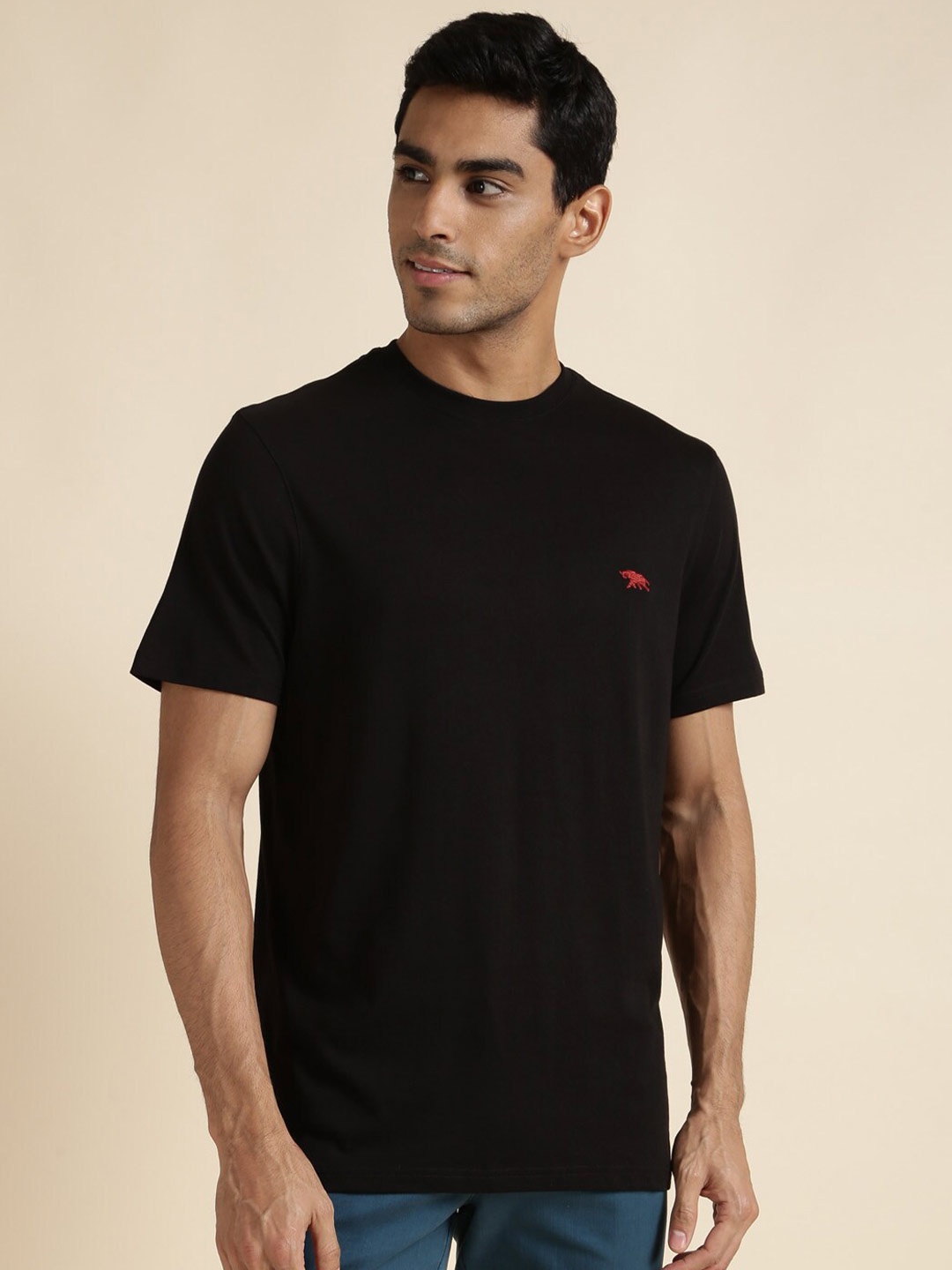 

Andamen Round Neck Pure Cotton T-shirt, Black