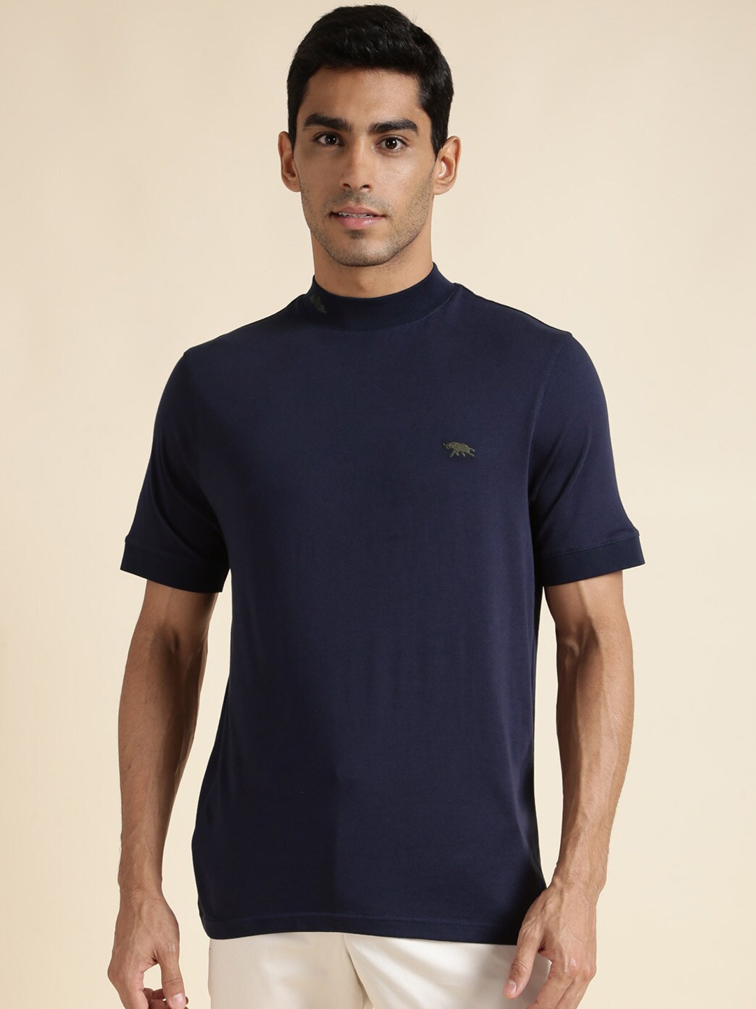 

Andamen Round Neck Cotton T-shirt, Navy blue