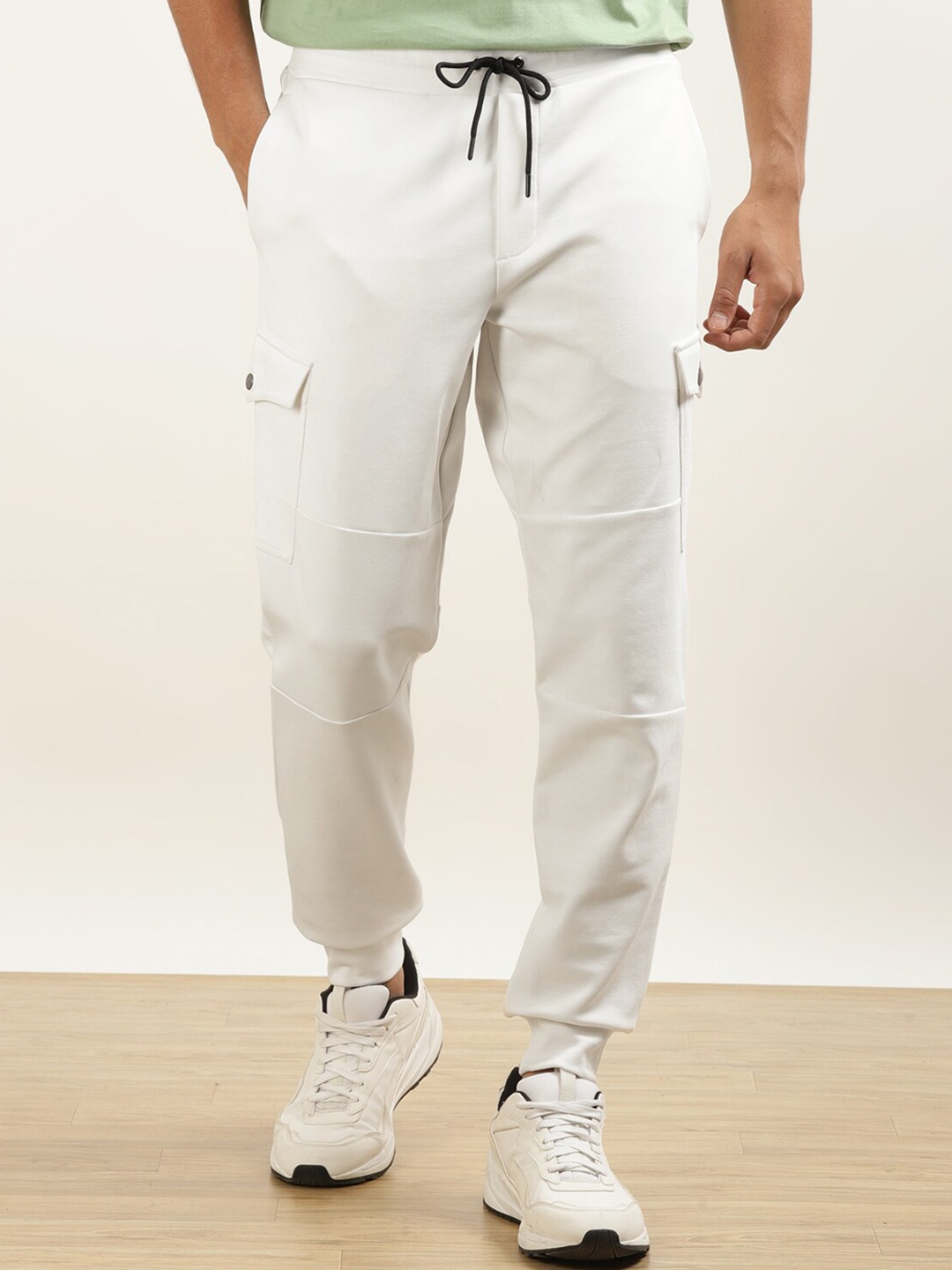 

Andamen Men Cotton Soft Functional Regular Fit Joggers, Off white