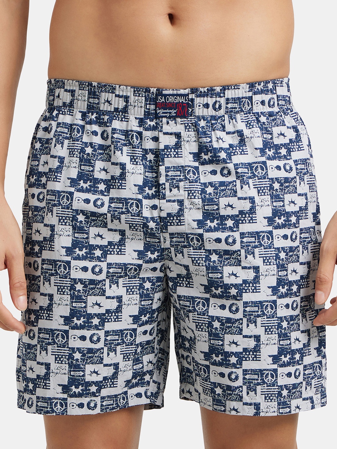 

Jockey Combed Mercerized Cotton Woven Boxer Shorts with Side Pocket-US57, Grey
