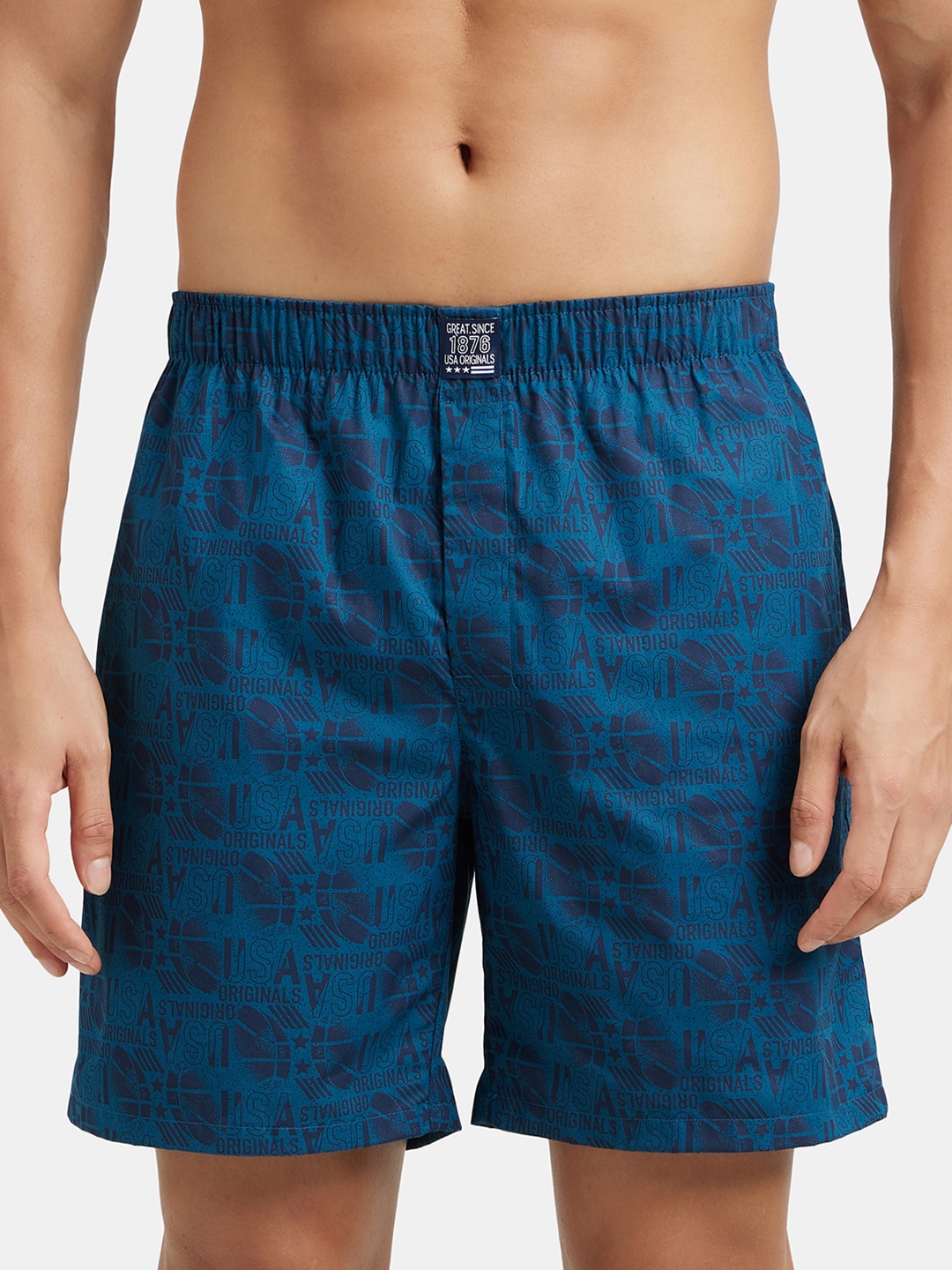 

Jockey Combed Mercerized Cotton Woven Boxer Shorts with Side Pocket-US57, Teal