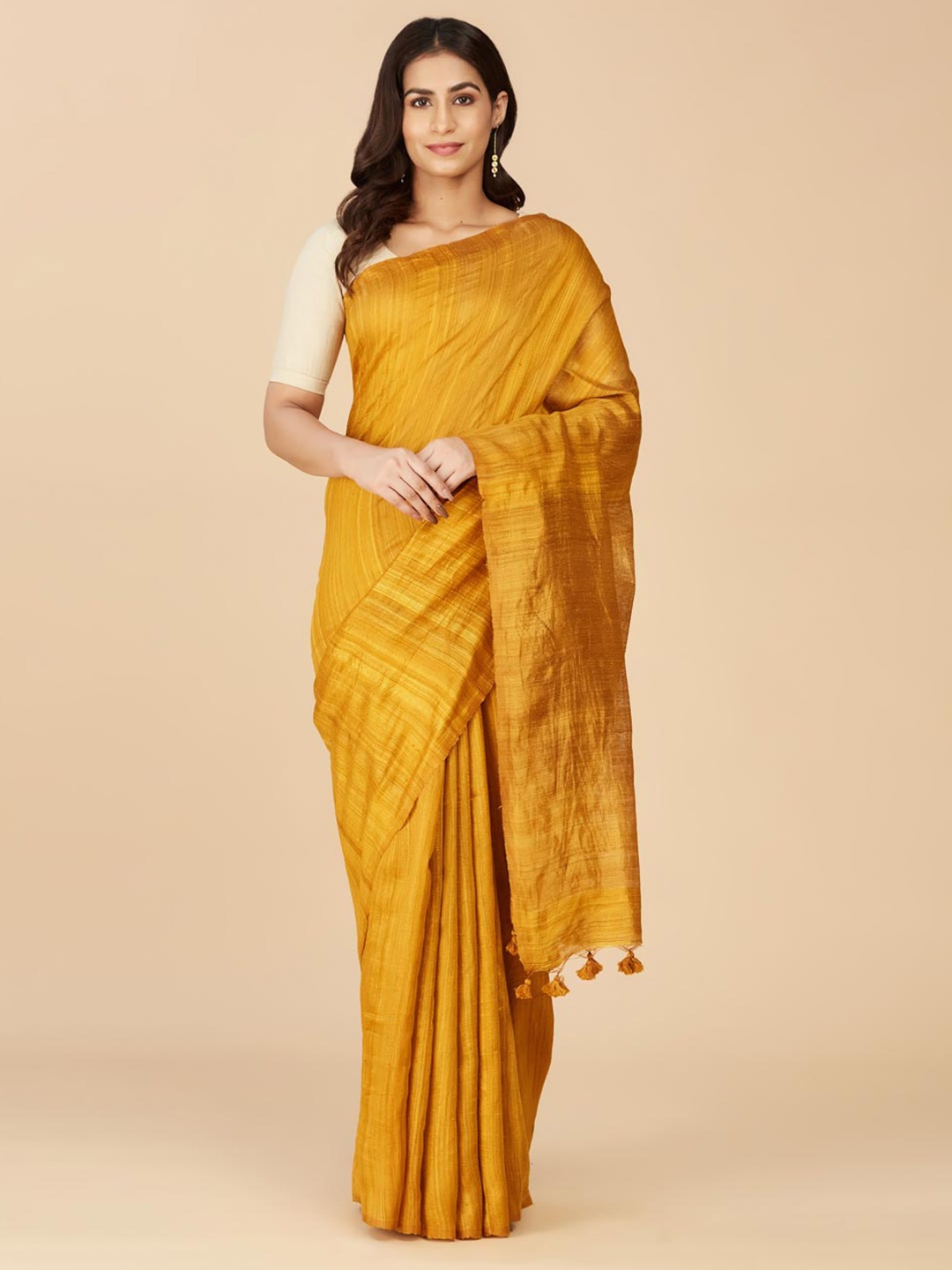 

Fabindia Pure Silk Saree, Mustard