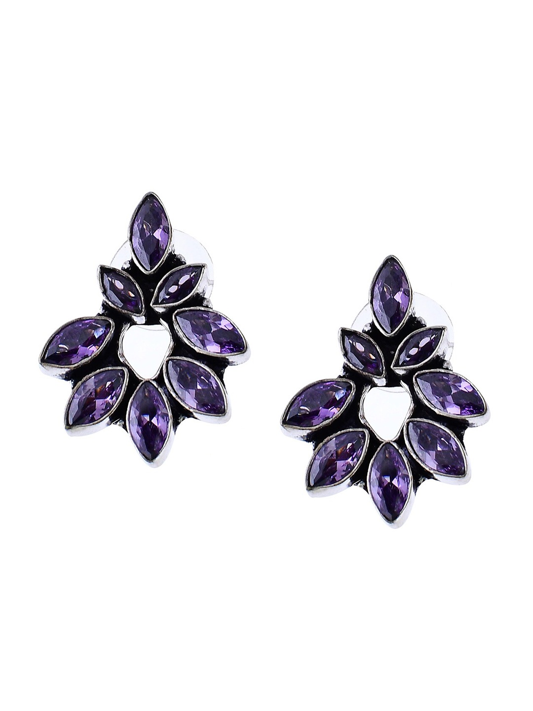

Bamboo Tree Jewels Contemporary Studs Earrings, Purple