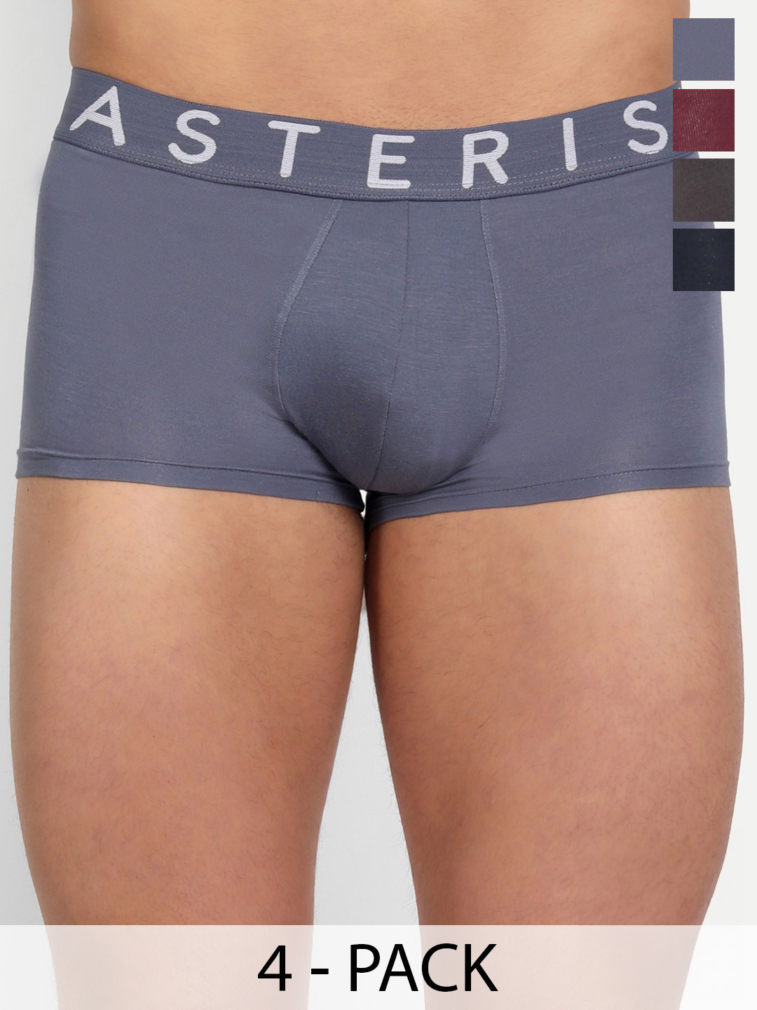 

Asterisk Pack Of 4 Short Trunks MTR-SBL&PBL&BUR&MGY-XS-04, Blue