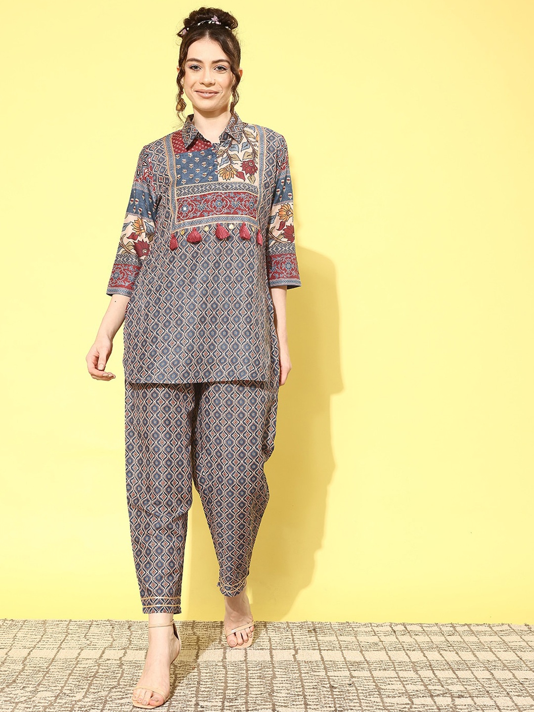 

Runway Dreams Printed Tunic & Trousers, Grey
