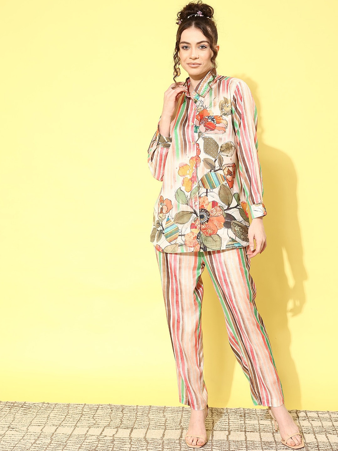 

Runway Dreams Printed Shirt With Trousers, Pink