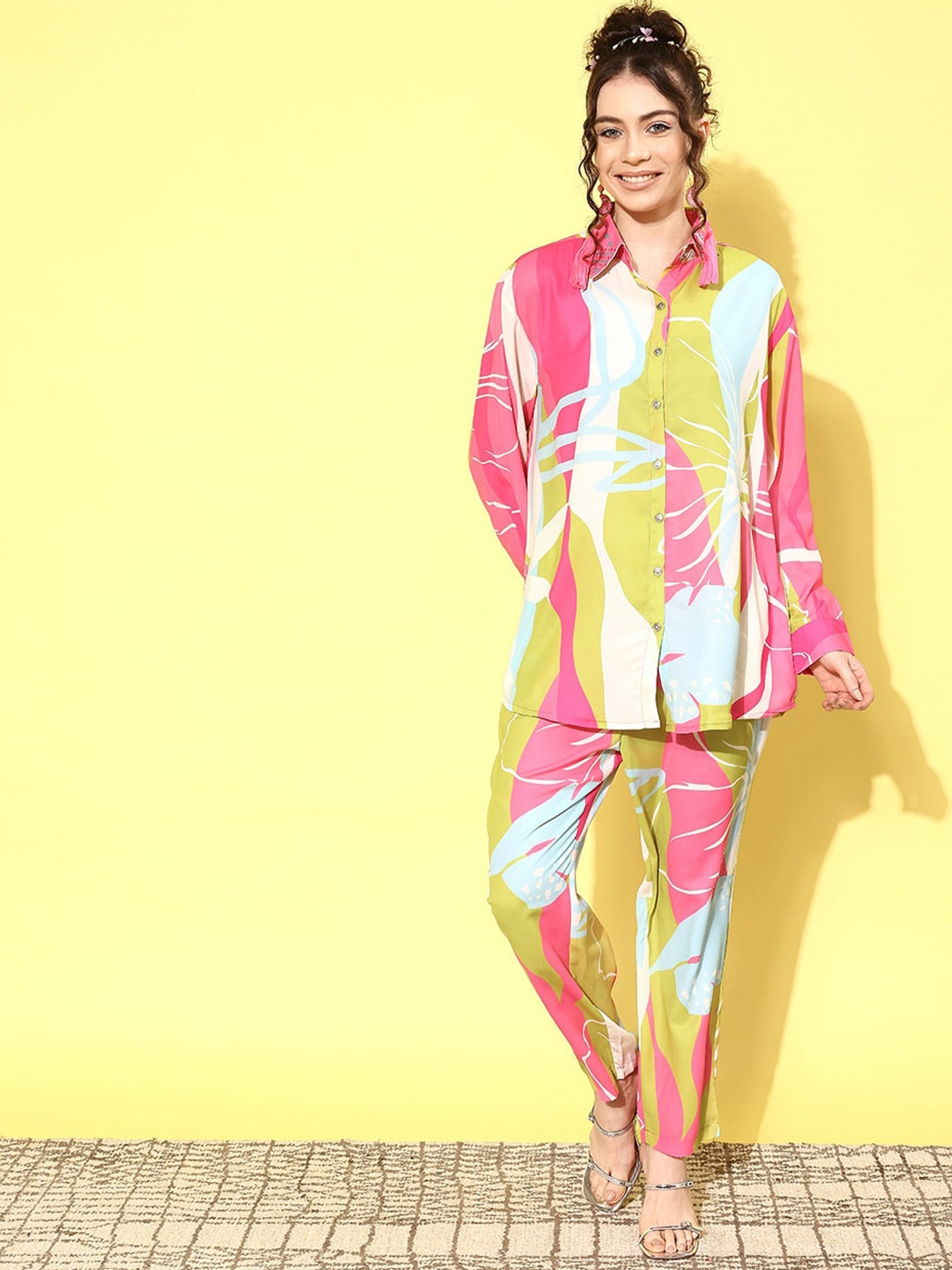 

Runway Dreams Printed Shirt & Trousers, Pink