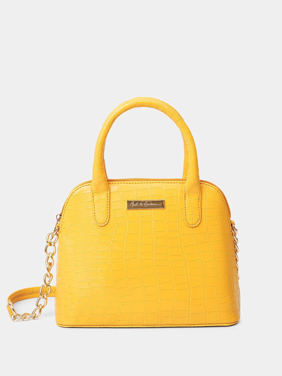 

Mast & Harbour Textured PU Structured Handheld Bag, Yellow