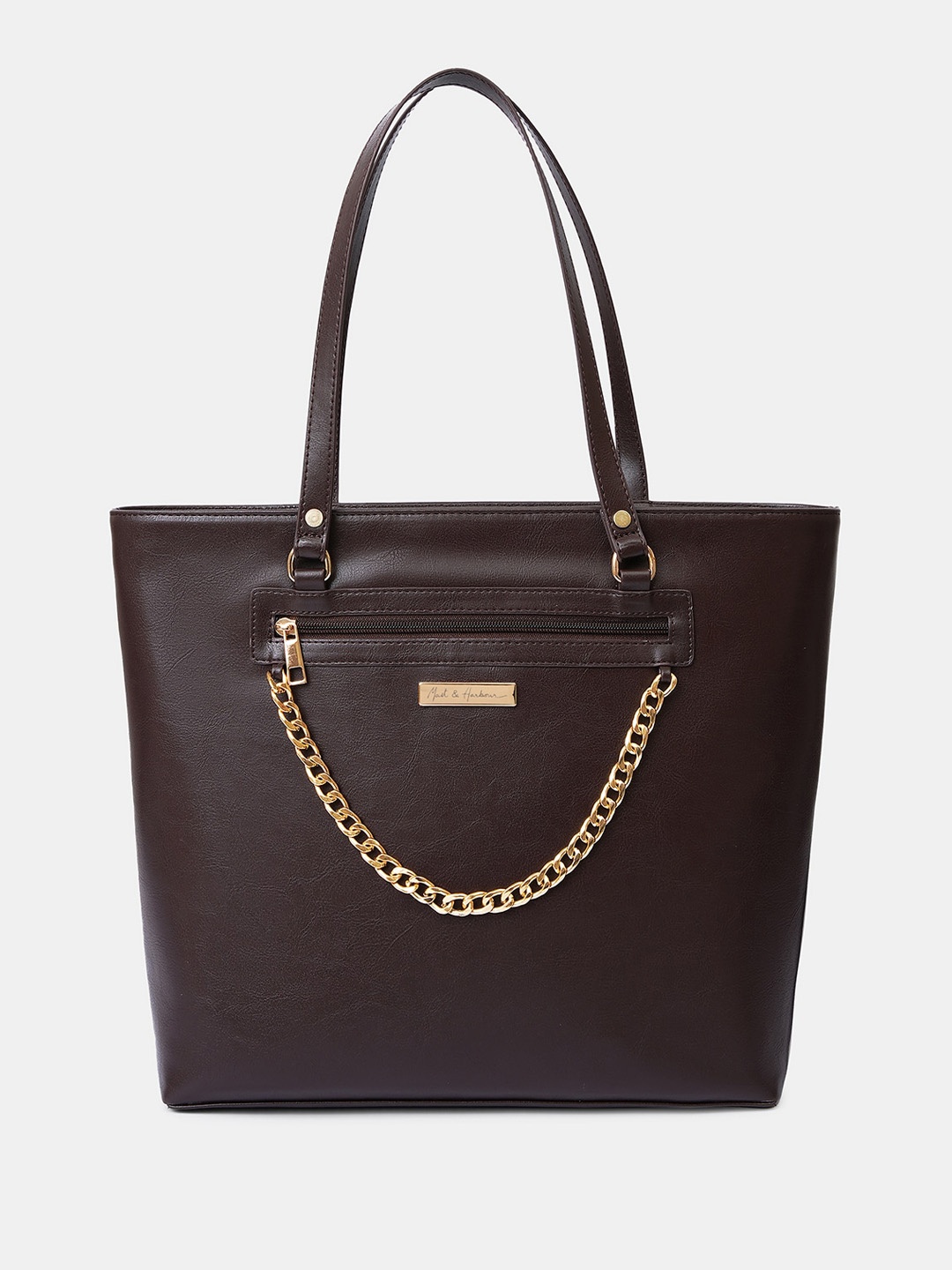 

Mast & Harbour PU Shopper Tote Bag, Brown