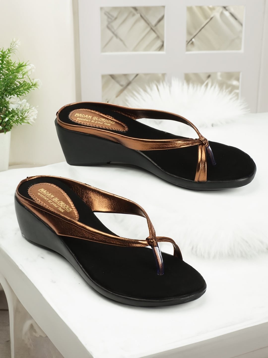 

madam glorious Open Toe Block Heels, Copper