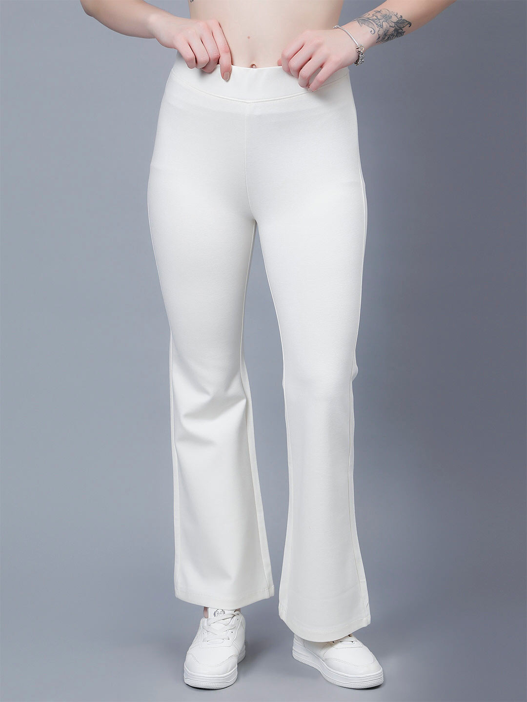 

Steele Women Relaxed Fit Cotton Bootcut Jeggings, White