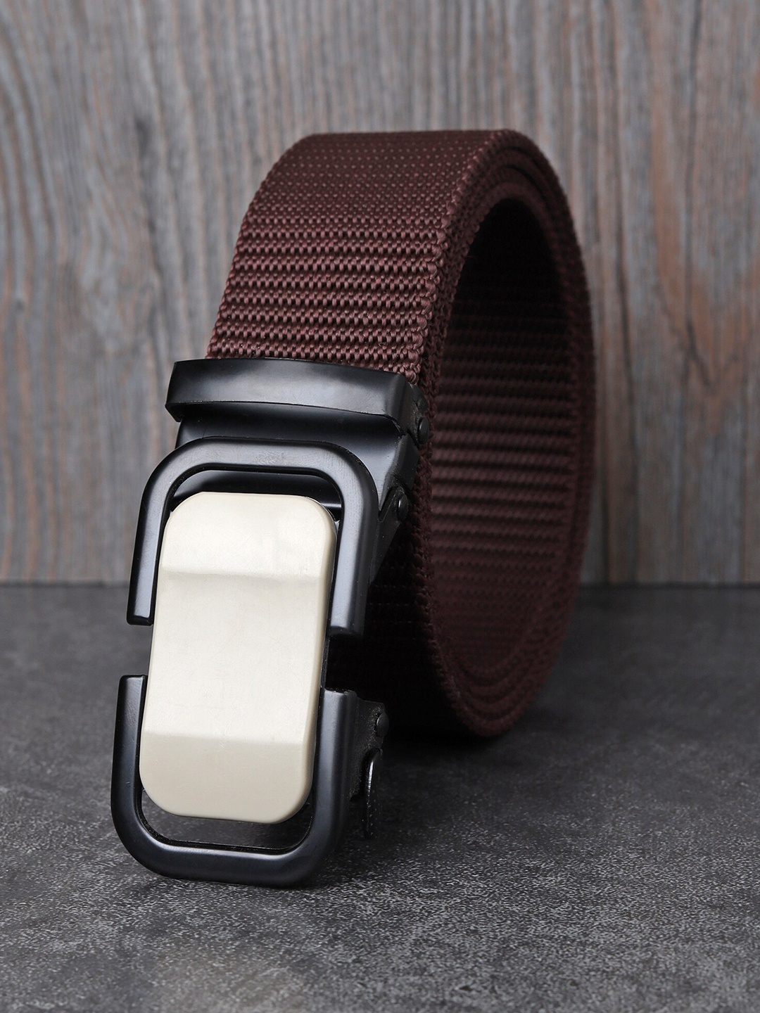

HENEDA Men Textured Casual Belt, Brown