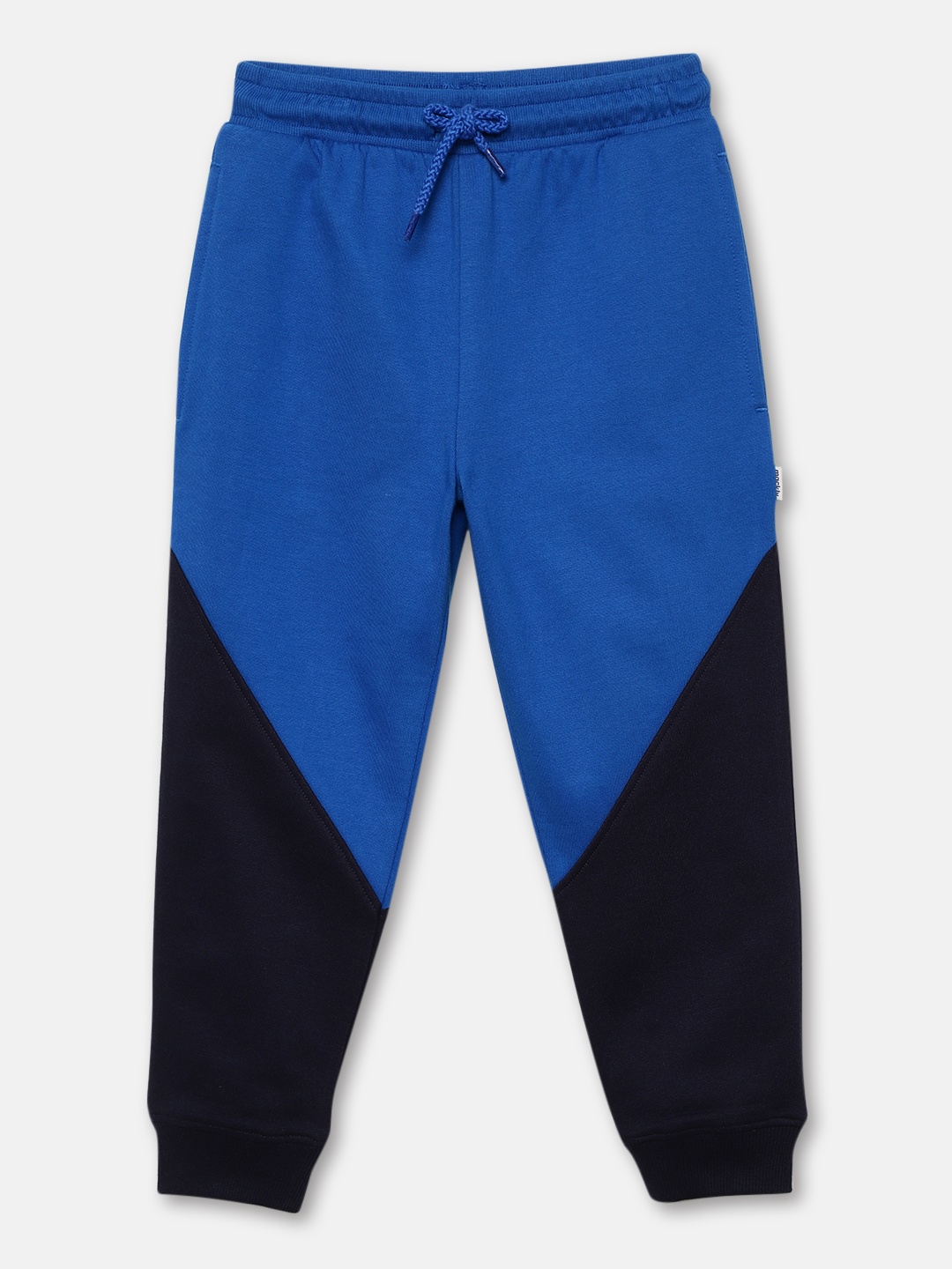 mackly Boys Colorblocked Pure Cotton Joggers, Grey