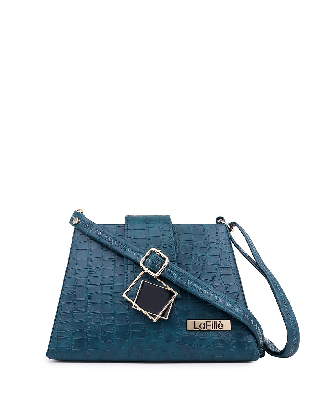 

LaFille Textured Structured Water Resistant Sling Bag, Blue
