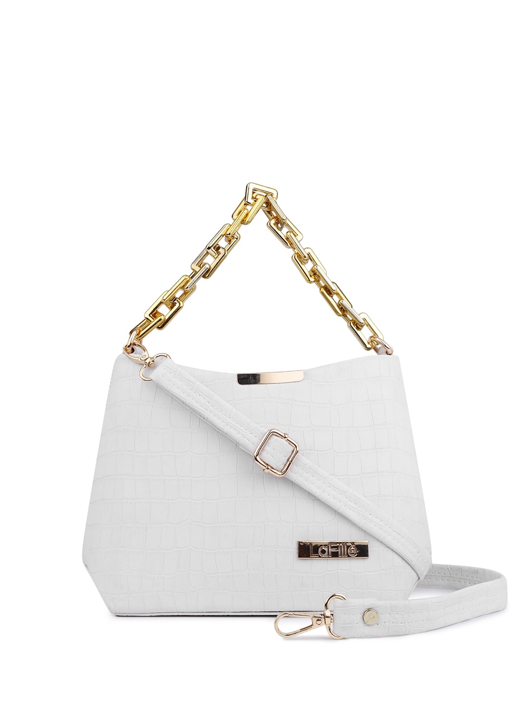 

LaFille Textured Water Resistant Structured Handheld Bag, White