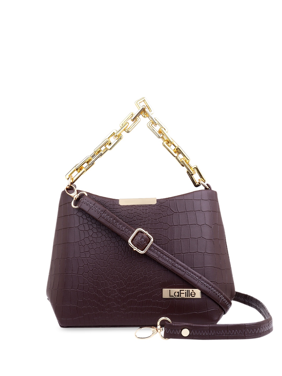 

LaFille Animal Textured Bucket Sling Bag, Brown