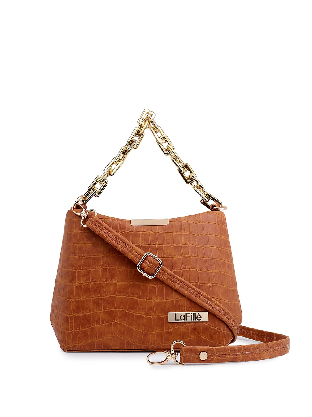 

LaFille Animal Textured Structured Handheld Bag, Tan