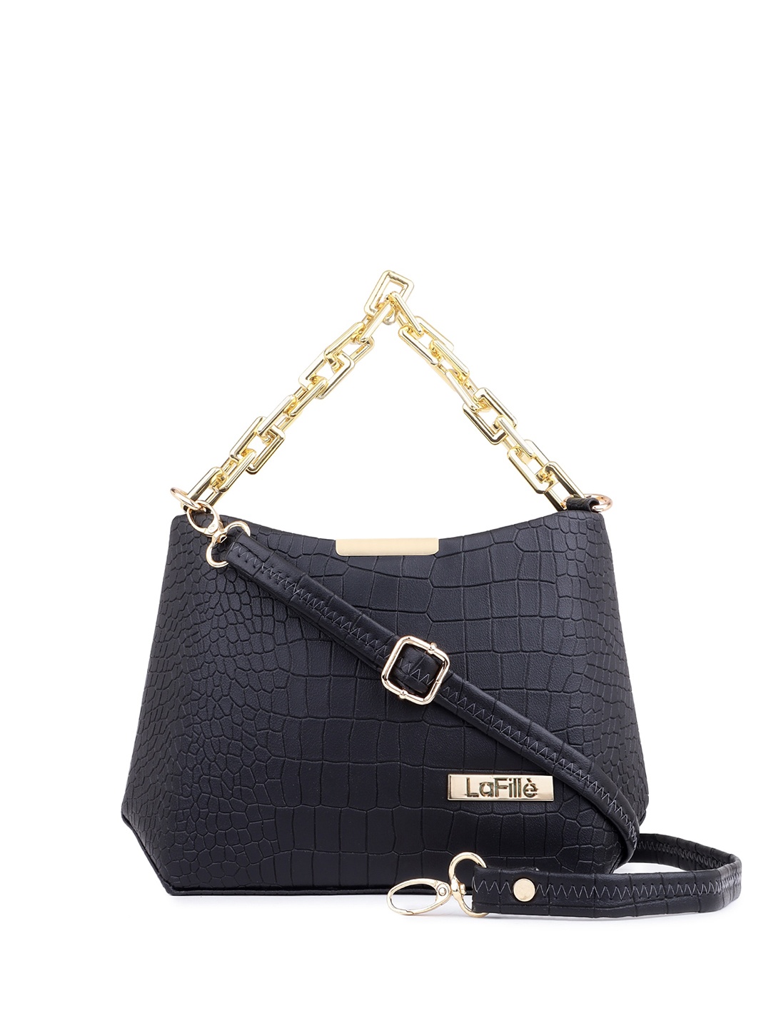 

LaFille Animal Textured Structured Sling Bag, Black