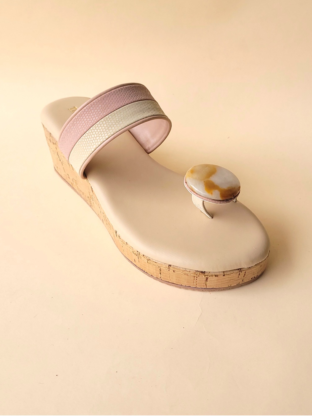 

TIC TAC TOE One Toe Flatform Heels, Nude