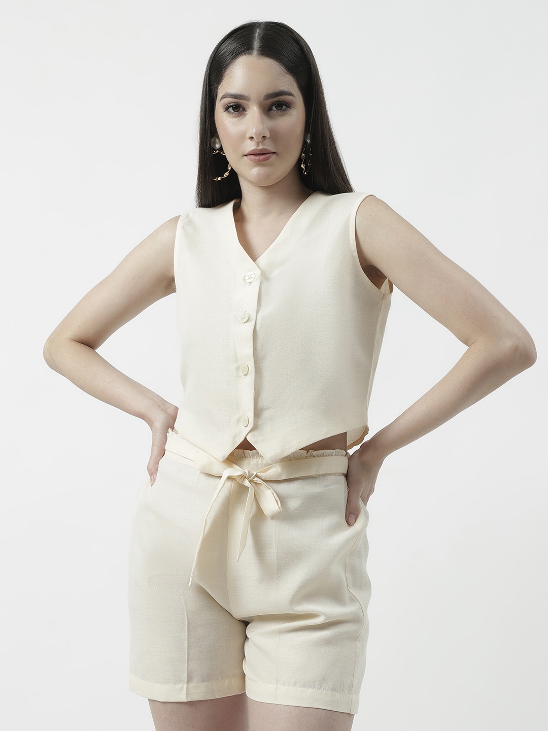 

Zima Leto Top With Shorts Set, Off white