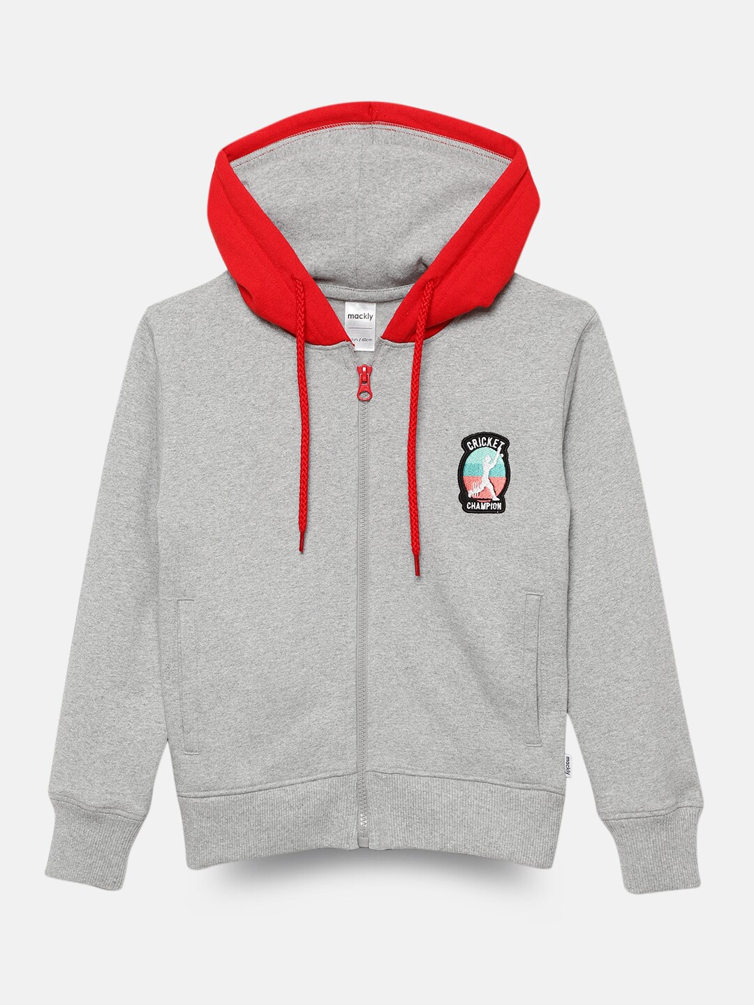 

mackly Boys Long Sleeves Hooded Front-Open Sweatshirt, Grey