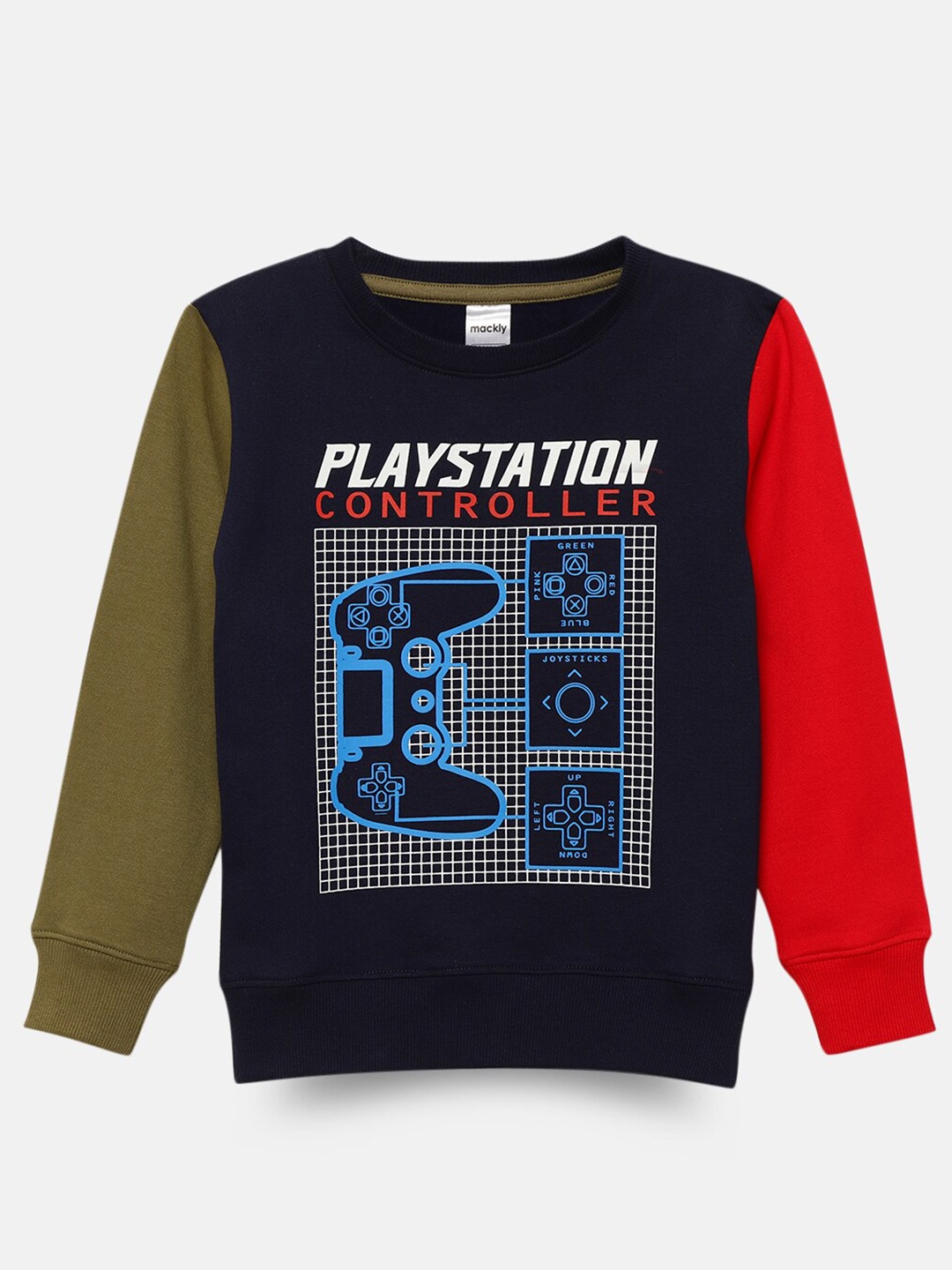 

mackly Boys Graphic Printed Pure Cotton Sweatshirt, Navy blue