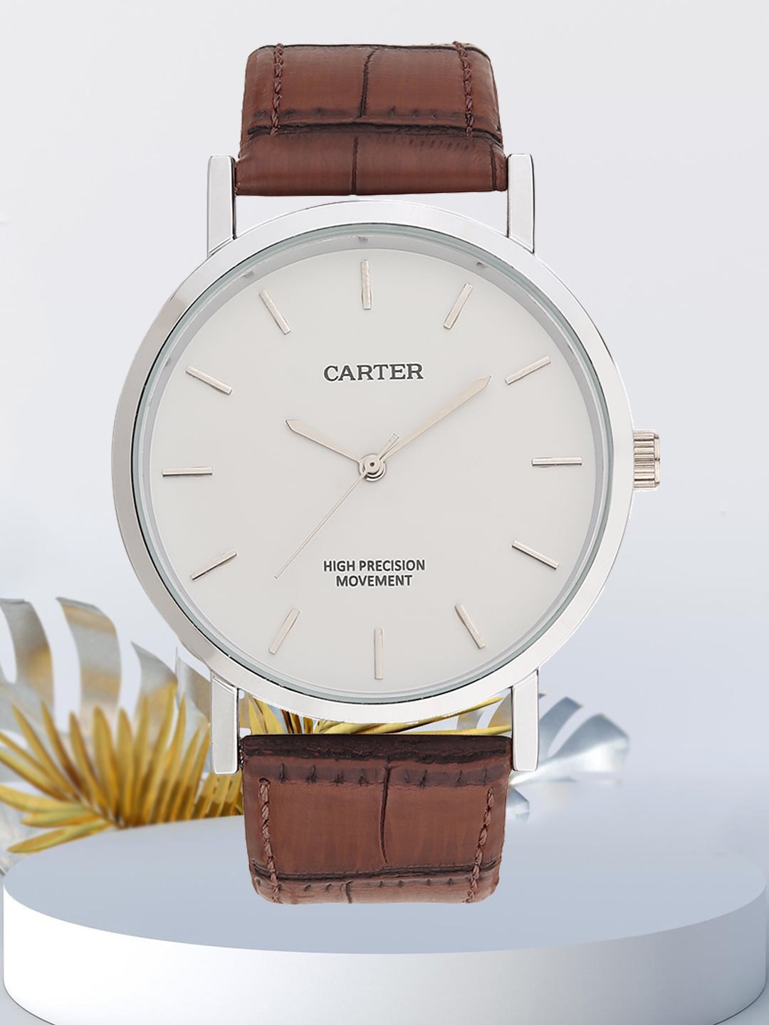 

Sandy D Carter Men Dial & Leather Straps Analogue Watch Sandy D Carter-115G-BR, Brown