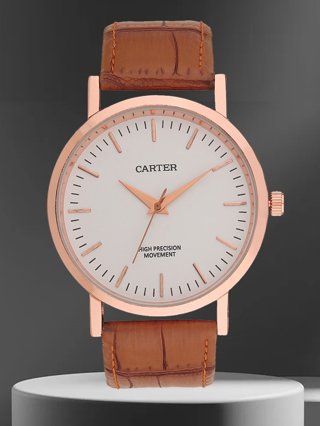 

Sandy D Carter Men Leather Straps Analogue Watch Sandy D Carter-111G-BR, Brown