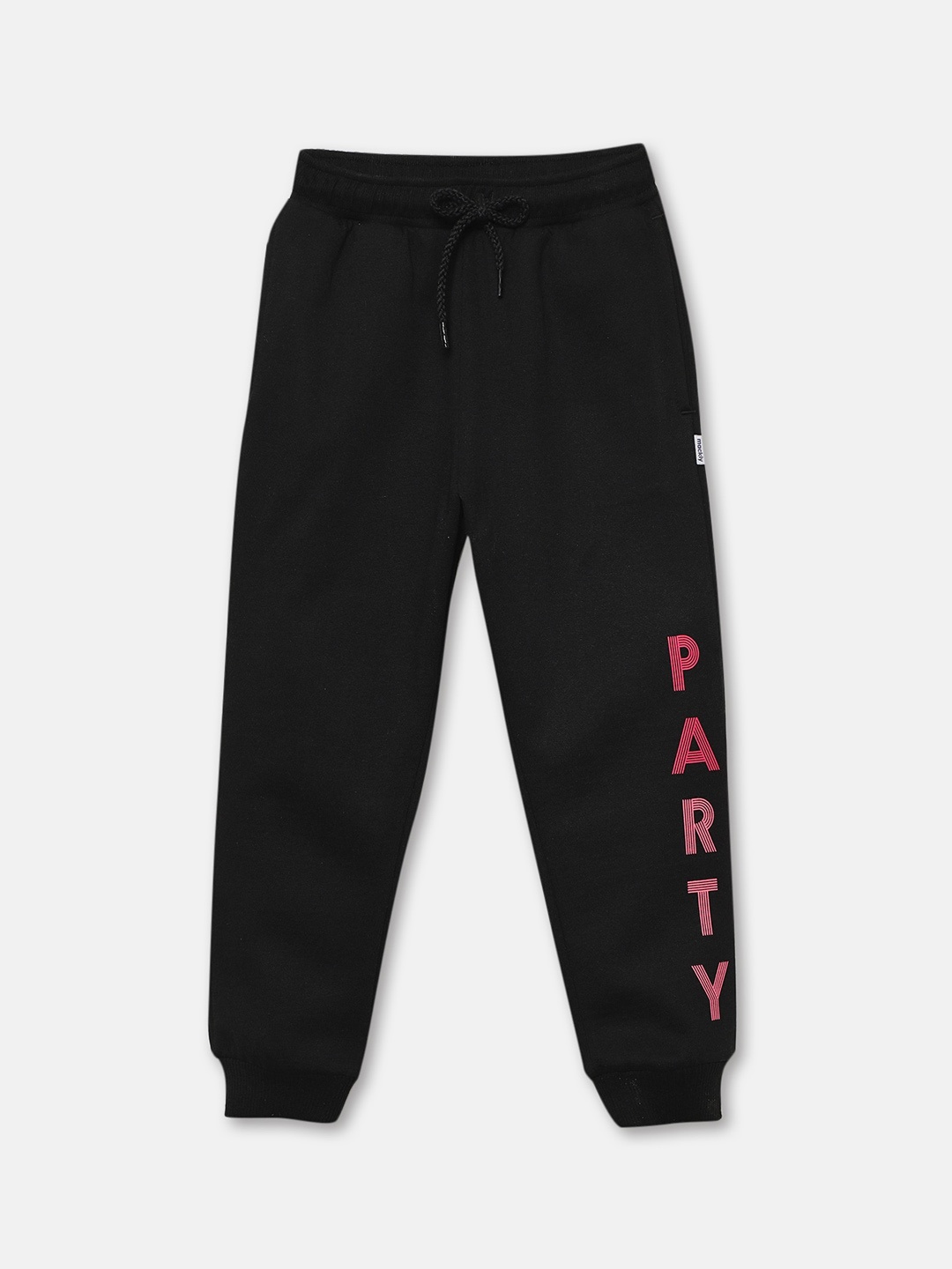 

mackly Girls Regular Fit Typography Printed Joggers, Black