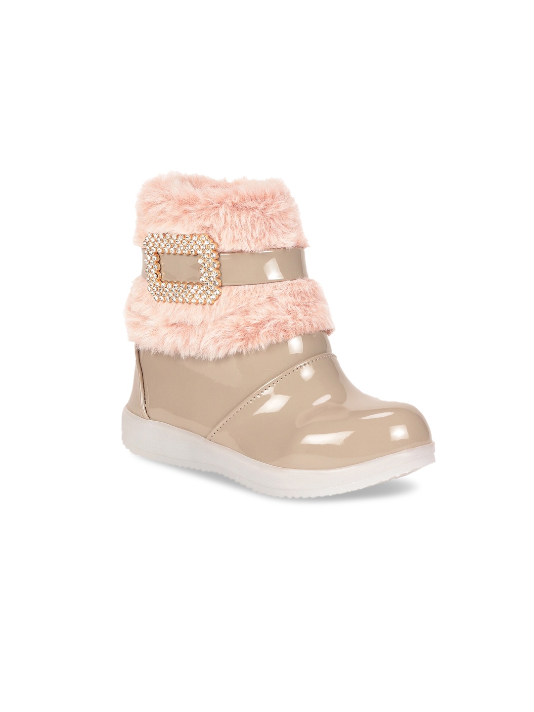 

Lil Lollipop Girls Printed Winter Boots, Beige