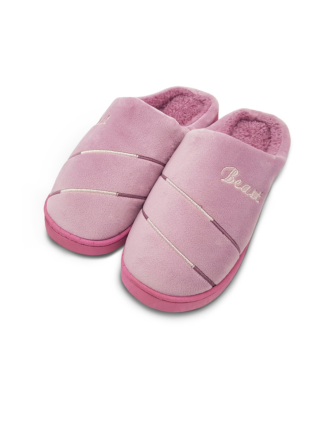 

JENNA Women Embroidered Fur Room Slippers, Lavender