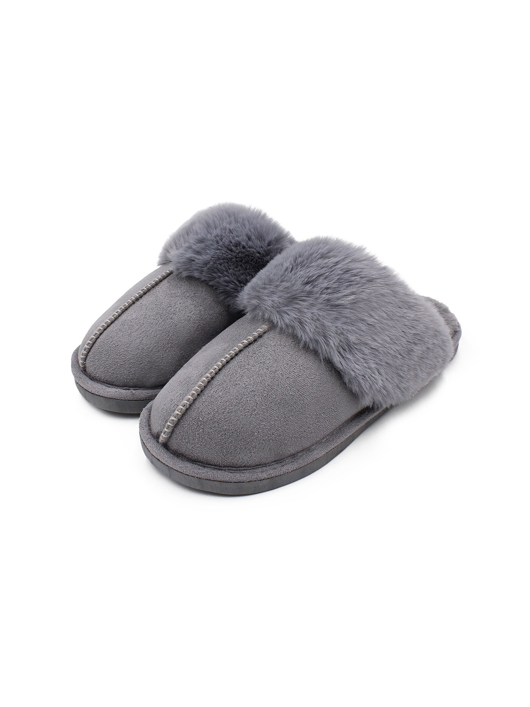 

JENNA Women Fur Room Slippers, Grey