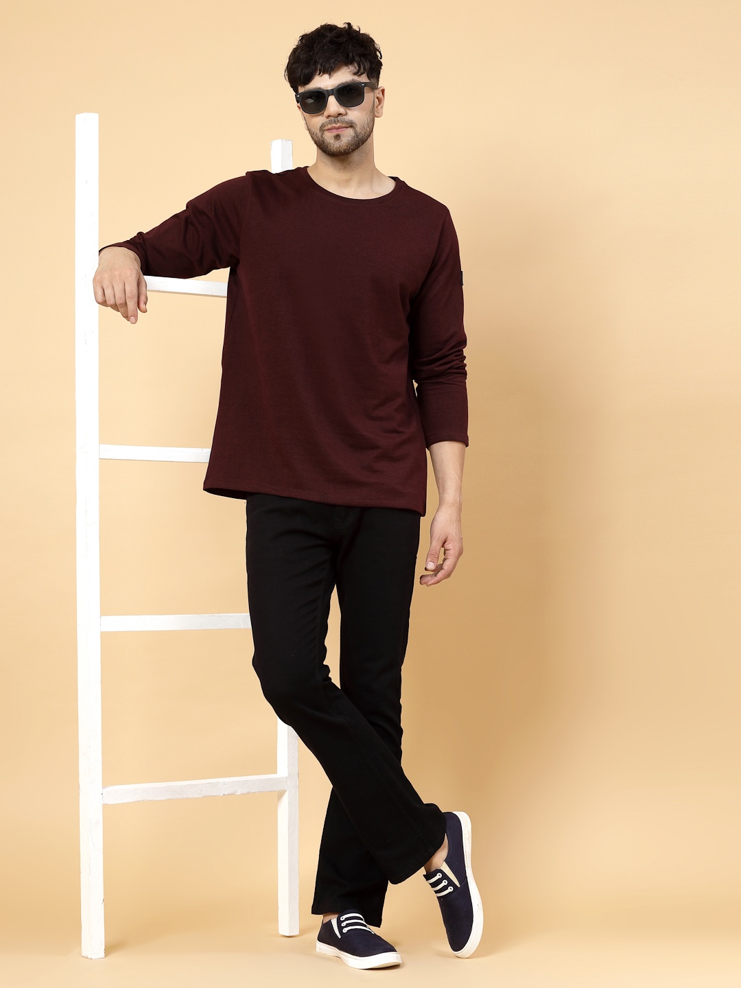 Rigo Oversized Drop Shoulder Sleeves Pure Cotton Sports T-shirt, Red
