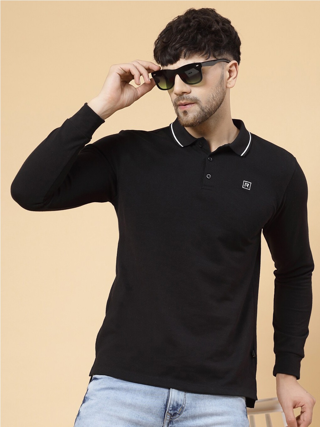 

Rigo Polo Collar Cotton T-shirt, Black