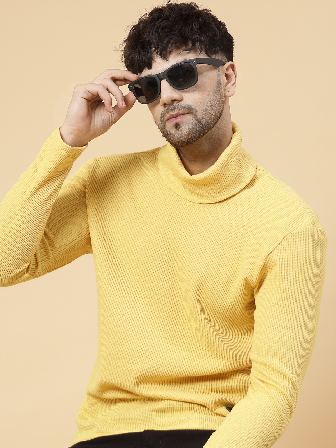

Rigo Men Yellow Cotton Casual T-shirt