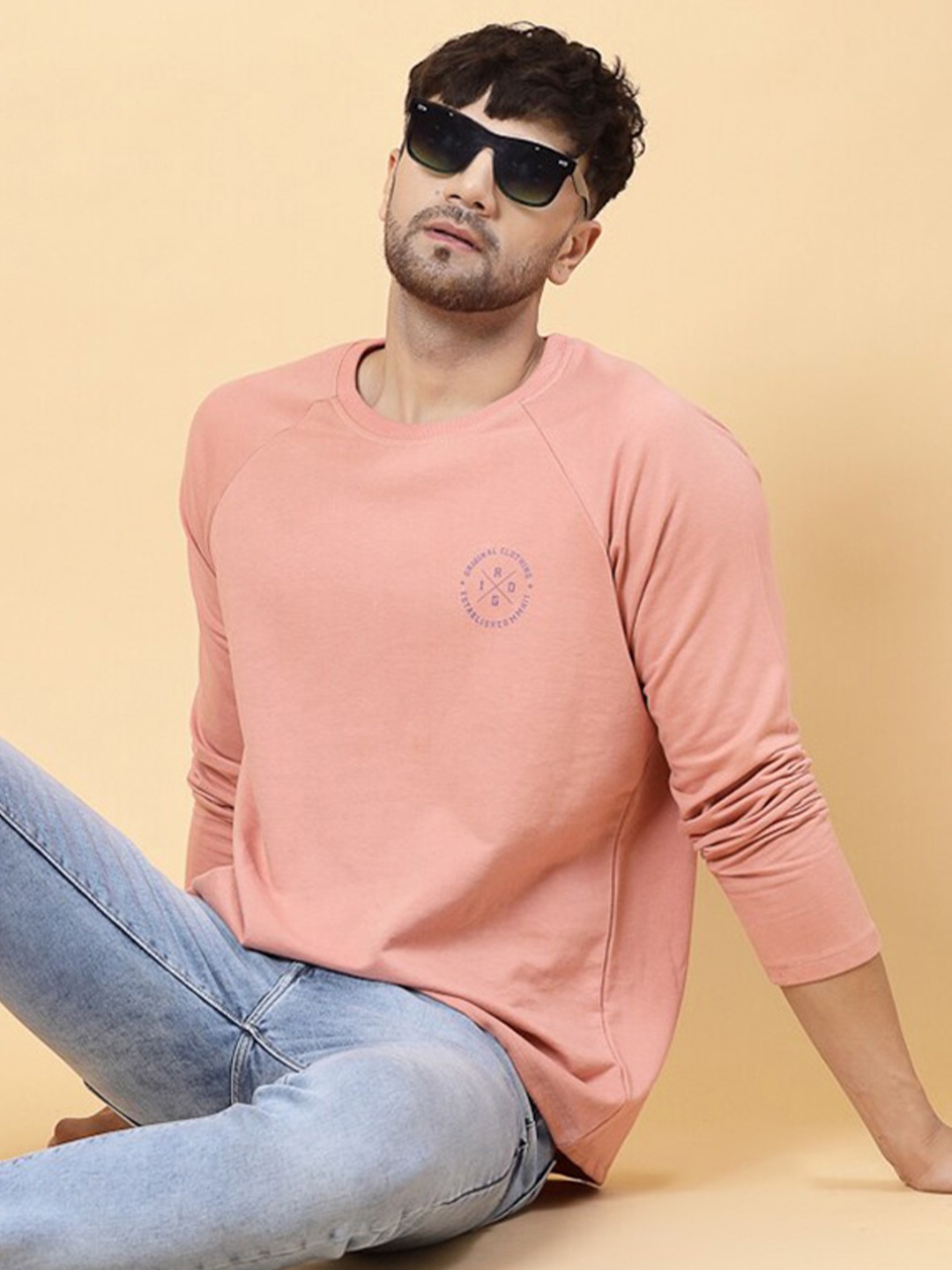 

Rigo Oversized Drop Shoulder Sleeves Pure Cotton Sports T-shirt, Pink