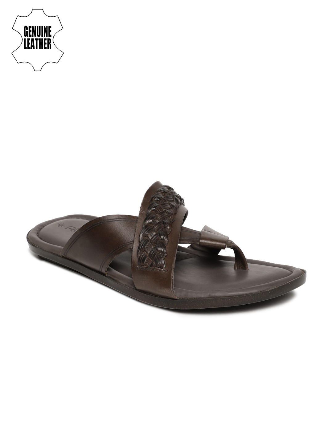 

Ruosh Men Brown Genuine Leather Comfort Sandals