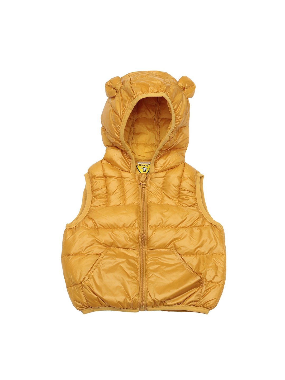 

Lil Lollipop Kids Lightweight Hooded Sleeveless Puffer Jacket, Mustard