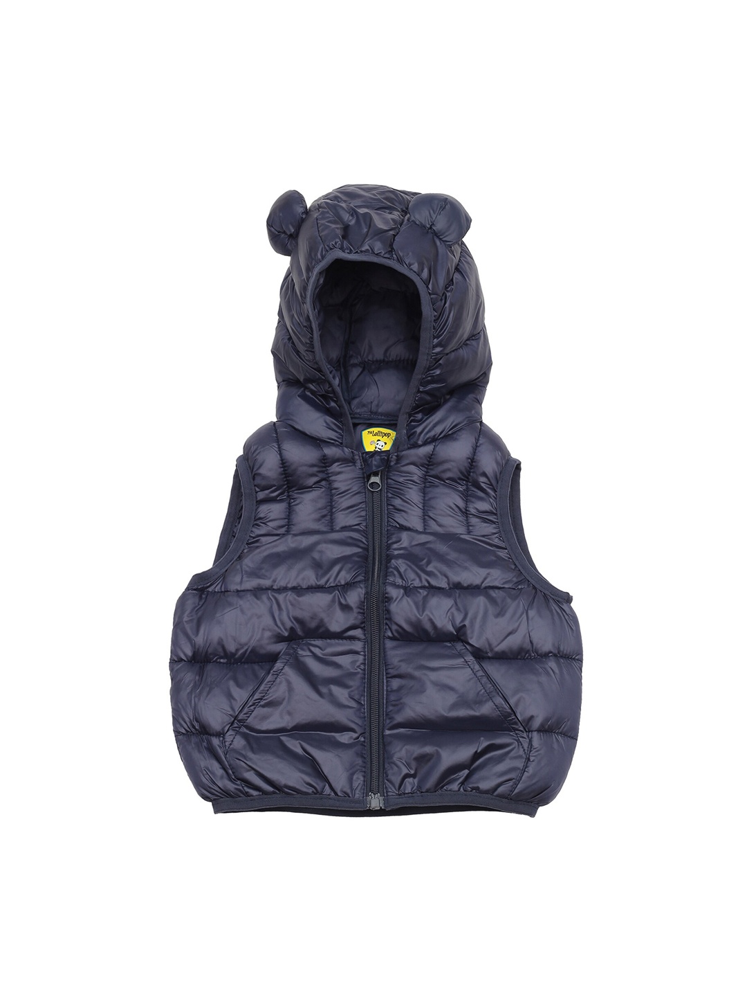 

Lil Lollipop Kids Lightweight Hooded Sleeveless Puffer Jacket, Navy blue